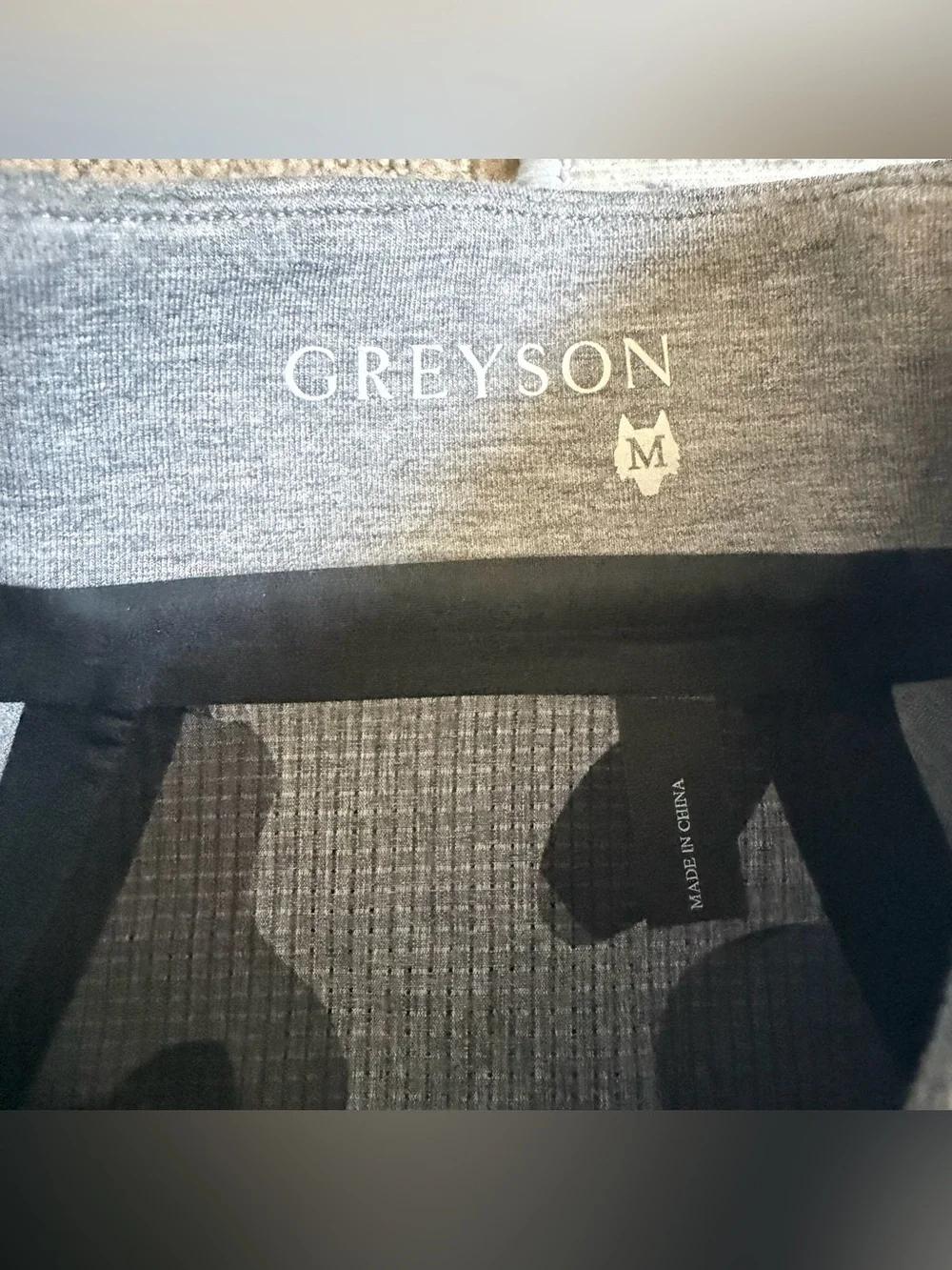 Greyson Men’s Calgary 1/4 Zip Sweater Sz M Heather Grey Company Logo NWT $220